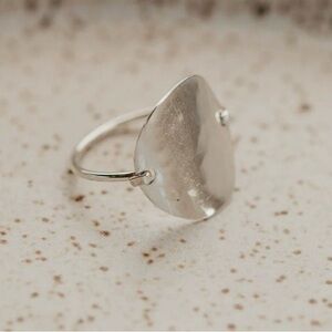 Hello Adorn Silver Ring with hammered texture sz 6